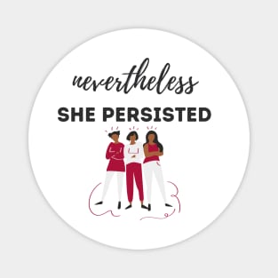 Nevertheless She Persisted: Dark Text Magnet